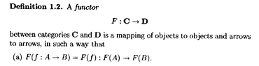 Awodey - 1 -  Definition 1.2 Functor ... ... PART 1 ... .png
