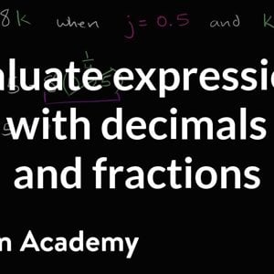 How to evaluate expressions in two variables with decimals and fractions | 6th grade | Khan Academy